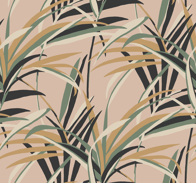 York Wallcoverings Tropical Paradise Blush Wallpaper Tropics Resource Library Covers about 60.8 square feet 27-in by 27-ft long roll Prepasted 25.25 - My Fabric Connection -