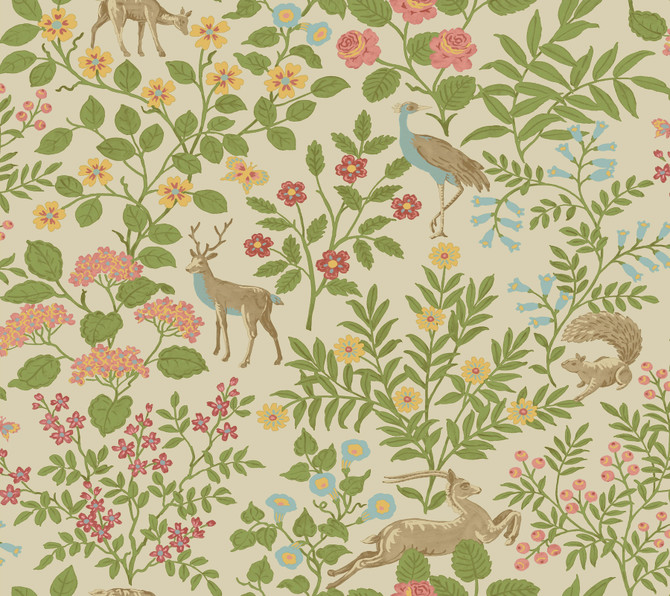 Erin & Ben Woodland Floral Linen Peel & Stick Wallpaper Erin & Ben Co. Covers about 45 square feet 27-in by 20-ft long roll Peel & Stick 24 - My Fabric Connection -
