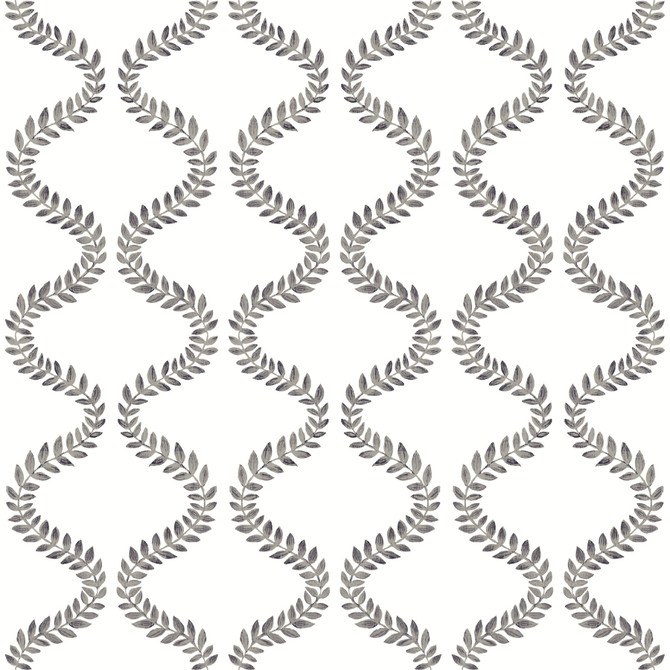 York Wallcoverings Florentine Soft Black Vine Trellis Peel & Stick Wallpaper Mirth Studios Covers about 34.2 square feet Peel & Stick 20.5-in repeat, straight match 20.5-in by 20-ft long roll - My Fabric Connection -