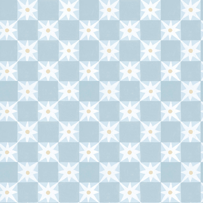 York Wallcoverings Stardust Blue Checkerboard Peel & Stick Wallpaper Mirth Studios Covers about 34.2 square feet Peel & Stick 20.5-in repeat, straight match 20.5-in by 20-ft long roll - My Fabric Connection -