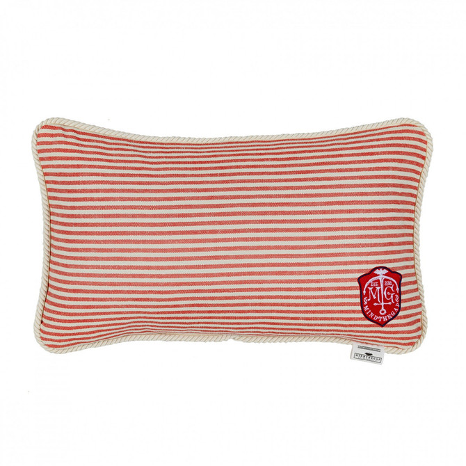 RHUBARB Stripe Cushion (LC40120) by Mind The Gap Designer Pillows | LC40120 | SUNDANCE VILLA | 20 x 12 in | Red, White | Fabric Carolina | https://www.fabriccarolina.com/