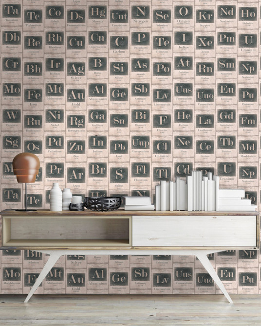 Mind the Gap Wallpaper Periodic Table Of Elements Sand Premium Wallpaper WALLPAPER DESIGNER COLLECTION Non-woven Made in Europe Paste the wall 3 rolls x 20.5 x 3.25 yards - My Fabric Connection -
