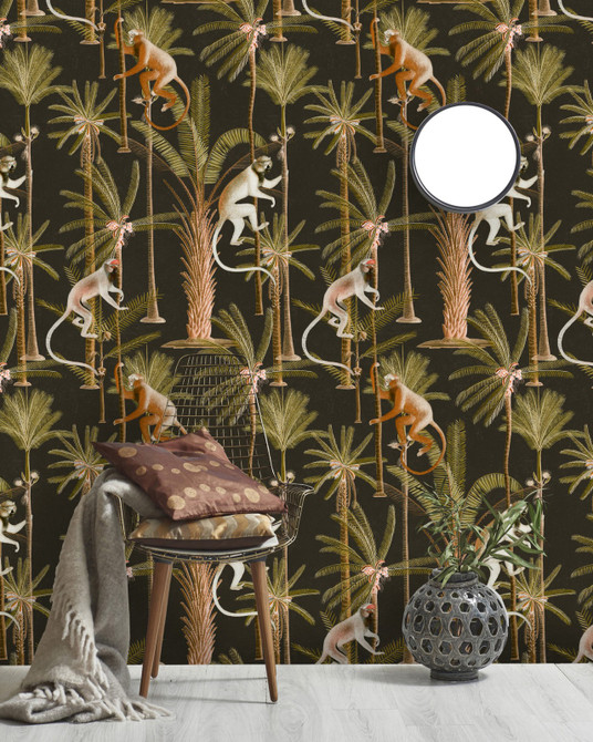 Mind the Gap Wallpaper Barbados Anthracite Wallpaper PREMIUM DESIGNER WALLPAPER COLLECTION Non-woven Made in Europe Paste the wall 3 rolls x 20.5 x 3.25 yards - My Fabric Connection -