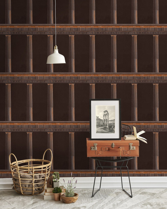 ATHENA Copper (WP20213) by Mind The Gap Designer Wallpaper | WP20213 | PREMIUM DESIGNER WALLPAPER COLLECTION | 3 rolls x 20.5 x 118.1 in | 0.52m / 20.5in | 3m / 118in | 4.65mp | 60cm / 23.6in | Black, Brown | Non-woven | 3-rolls in a box | Fabric Carolina | https://www.fabriccarolina.com/