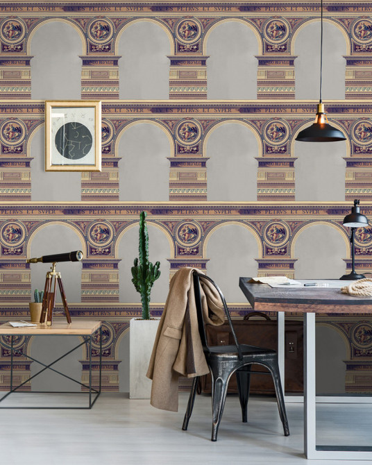 Mind the Gap Wallpaper Basilique Brass PREMIUM DESIGNER WALLPAPER COLLECTION Non-woven Made in Europe Paste the wall 3 rolls x 20.5 x 3.25 yards - My Fabric Connection -