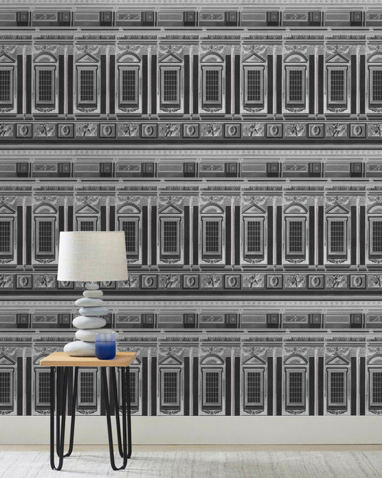 VATICANO Anthracite (WP20224) by Mind The Gap Designer Wallpaper | WP20224 | PREMIUM DESIGNER WALLPAPER COLLECTION | 3 rolls x 20.5 x 118.1 in | 0.52m / 20.5in | 3m / 118in | 4.65mp | 47cm / 18.5in | Anthracite, Grey, White | Non-woven | Paste the wall | 3-rolls in a box | Fabric Carolina | https://www.fabriccarolina.com/