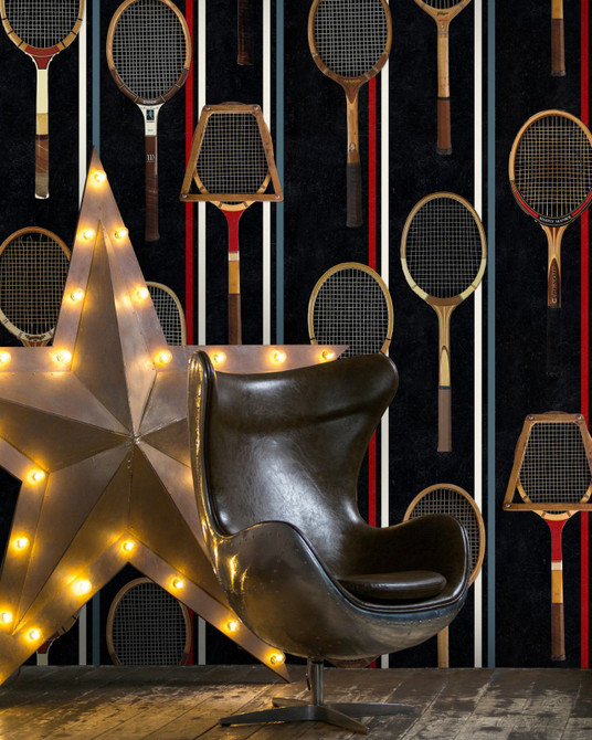 THE GAME Anthracite Wallpaper (WP20244) by Mind The Gap Designer Wallpaper | WP20244 | PREMIUM DESIGNER WALLPAPER COLLECTION | 3 rolls x 20.5 x 118.1 in | 0.52m / 20.5in | 3m / 118in | 4.65mp | 150cm / 59in | Black, Blue, Brown, Red | Non-woven | Paste the wall | 3-rolls in a box | Fabric Carolina | https://www.fabriccarolina.com/