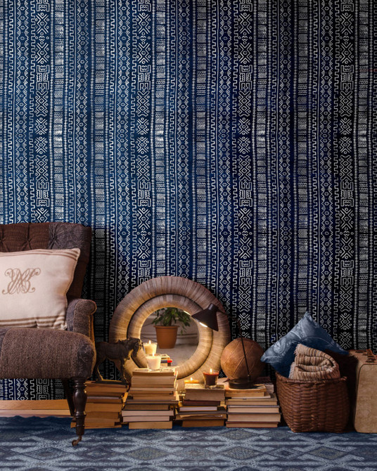 BOGOLANFINI (WP20267) by Mind The Gap Designer Wallpaper | WP20267 | PREMIUM DESIGNER WALLPAPER COLLECTION | 3 rolls x 20.5 x 118.1 in | 0.52m / 20.5in | 3m / 118in | 4.65mp | 300cm / 118in | Blue, White | Non-woven | Paste the wall | 3-rolls in a box | Fabric Carolina | https://www.fabriccarolina.com/