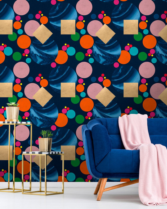 Mind the Gap Wallpaper Pseudomorph In Blue Wallpaper THE WALLPAPER COLLECTABLES Textured Matte Made in Europe Paste the wall 3 rolls x 20.5 x 3.25 yards - My Fabric Connection -