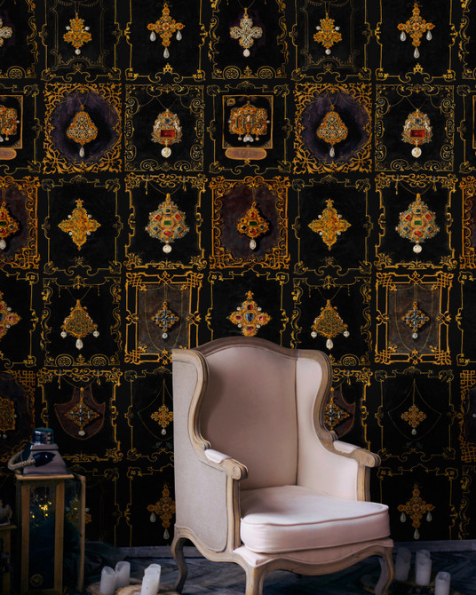 Mind the Gap Wallpaper Anna'S Jewelry Wallpaper THE WALLPAPER COLLECTABLES Textured Matte Made in Europe Paste the wall 3 rolls x 20.5 x 3.25 yards - My Fabric Connection -