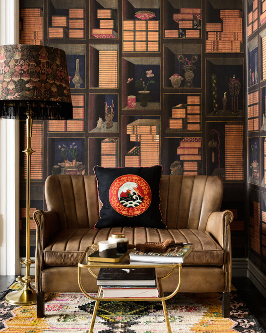 Mind the Gap Wallpaper Korean Library Chromo Wallpaper THE WALLPAPER COMPENDIUM 1 Non-woven Made in Europe Paste the wall 3 rolls x 20.5 x 3.25 yards - My Fabric Connection -