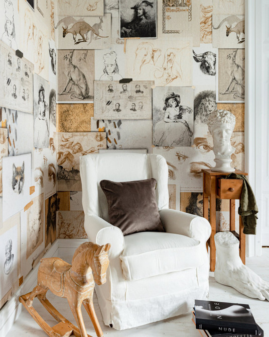 THE MOOD BOARD Wallpaper (WP20602) by Mind The Gap Designer Wallpaper | WP20602 | THE WALLPAPER COMPENDIUM 2 | 3 rolls x 20.5 x 118.1 in | 0.52m / 20.5in | 3m / 118in | 4.65mp | 300cm / 118in | Brown, Taupe | Satin Matte | Paste the wall | 3-rolls in a box | Fabric Carolina | https://www.fabriccarolina.com/