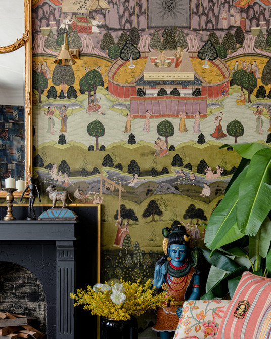 Mind the Gap Wallpaper Peace And Music Wallpaper WOODSTOCK '69 LIFESTYLE COLLECTION Satin Matte Made in Europe Paste the wall 3 rolls x 20.5 x 3.25 yards - My Fabric Connection -