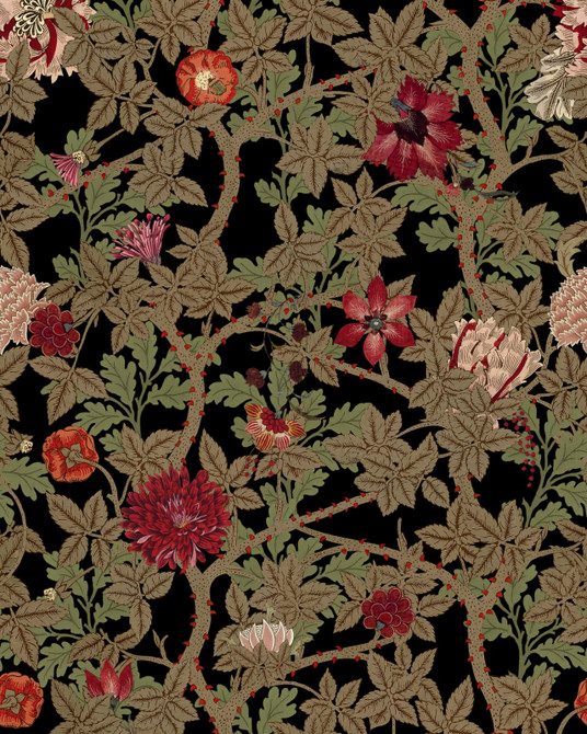 Mind the Gap Wallpaper The Flowering Dark Wallpaper THE WETLANDS Non-woven Made in Europe Paste the wall 1 roll x 20.47 x 9.8 yards - My Fabric Connection -