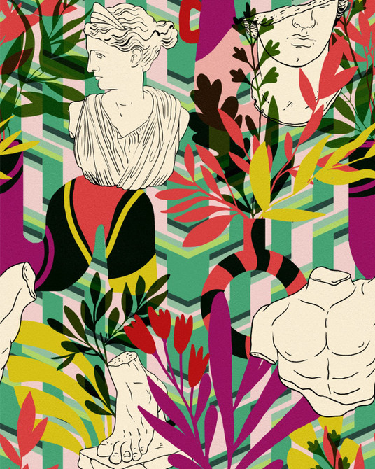 Mind the Gap Wallpaper Statuario Wallpaper LA DOLCE VITA Textured Matte Made in Europe Paste the wall 1 roll x 20.47 x 9.8 yards - My Fabric Connection -