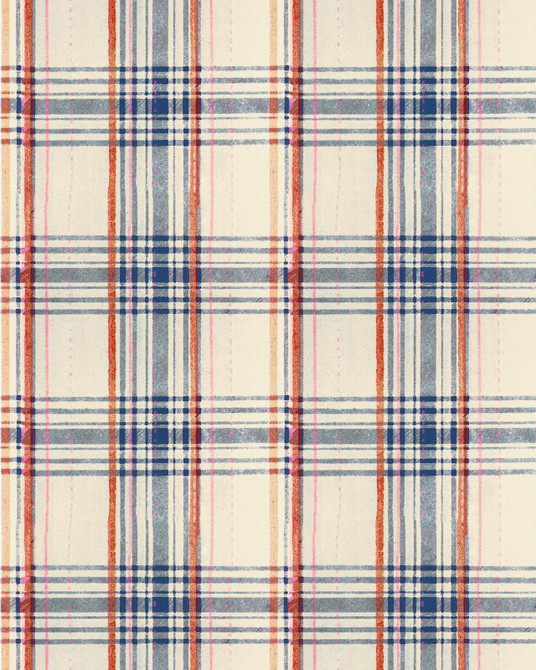 Mind the Gap Wallpaper Seaport Plaid Cream Wallpaper SUNDANCE VILLA Satin Matte Made in Europe Paste the wall 1 roll x 20.5 x 10.9 yards - My Fabric Connection -