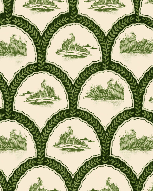 Mind the Gap Wallpaper The Hunter Artichoke Wallpaper THE WETLANDS Non-woven Made in Europe Paste the wall 1 roll x 20.5x10.9 yards - My Fabric Connection -