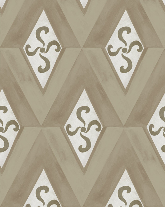 GIRANDOLA Grigio Wallpaper (WP30196) by Mind The Gap Designer Wallpaper | WP30196 | LA DOLCE VITA | 1 roll x 20.5 x 393.7 in | 0.52m / 20.5in | 10m / 393.7in | 4.68mp | 50cm / 19.6in | Gray, Taupe | Satin Matte | Paste the wall | 1-roll in a box | Fabric Carolina | https://www.fabriccarolina.com/