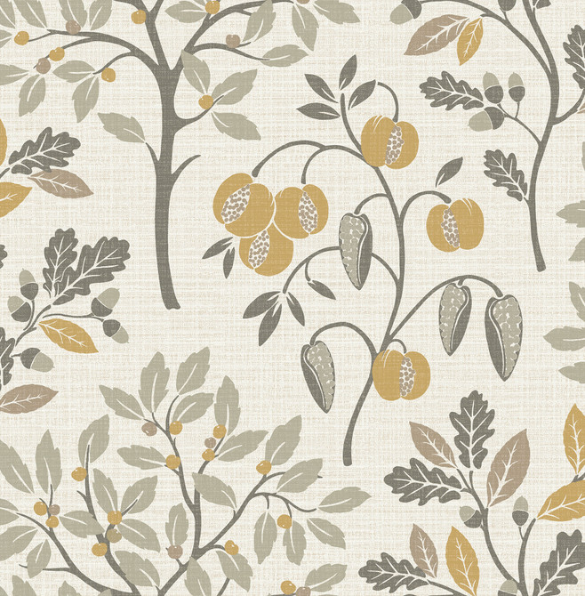 Fine Decor Rowan Natural Autumn Trees Wallpaper Medley Covers about 56.4 square feet 20.5-in by 33-ft long roll Unpasted 20.9 - My Fabric Connection -