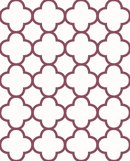 A-Street Prints Origin Burgundy Quatrefoil Wallpaper Symetrie Covers about 56.4 square feet 20.5-in by 33-ft long roll Unpasted 5.1 - My Fabric Connection -