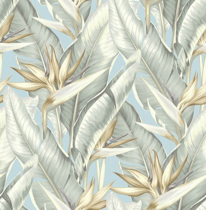 Kenneth James Arcadia Blueberry Banana Leaf Wallpaper Palm Springs Covers about 56.4 square feet 20.5-in by 33-ft long roll Unpasted 21 - My Fabric Connection -