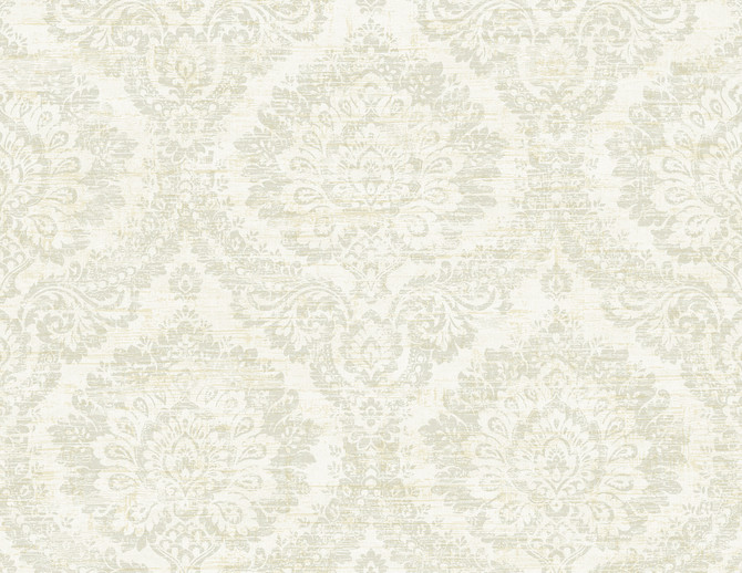 Kenneth James Kauai Taupe Damask Wallpaper Palm Springs Covers about 60.8 square feet 27-in by 27-ft long roll Unpasted 21 - My Fabric Connection -