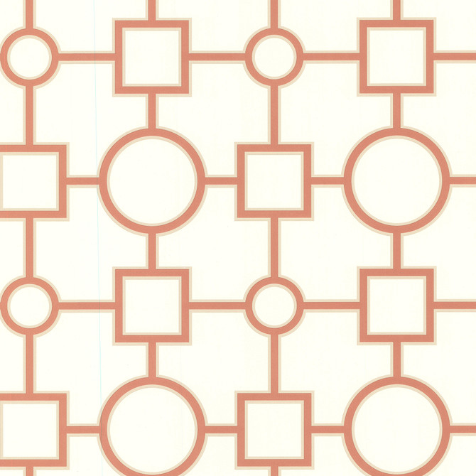 Brewster Geometric Burnt Sienna Geovine Wallpaper Kitchen, Bed, & Bath IV Covers about 56.4 square feet 20.5-in by 33-ft long roll Unpasted 10.5 - My Fabric Connection -