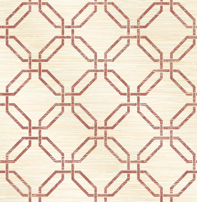 Brewster Phaius Burgundy Trellis Wallpaper Kitchen & Bath Essentials Covers about 56.4 square feet 20.5-in by 33-ft long roll Unpasted 20.9 - My Fabric Connection -