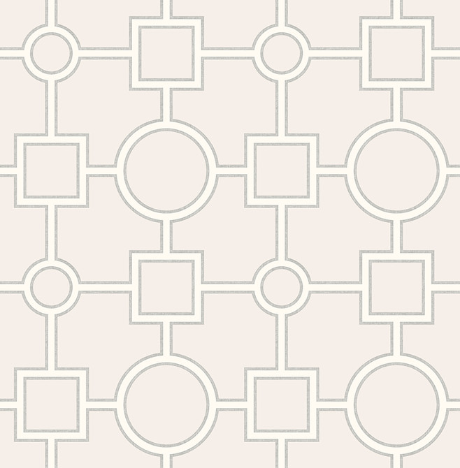 Brewster Matrix Light Grey Geometric Wallpaper For Your Bath III Covers about 56.4 square feet 20.5-in by 33-ft long roll Unpasted 10.43 - My Fabric Connection -