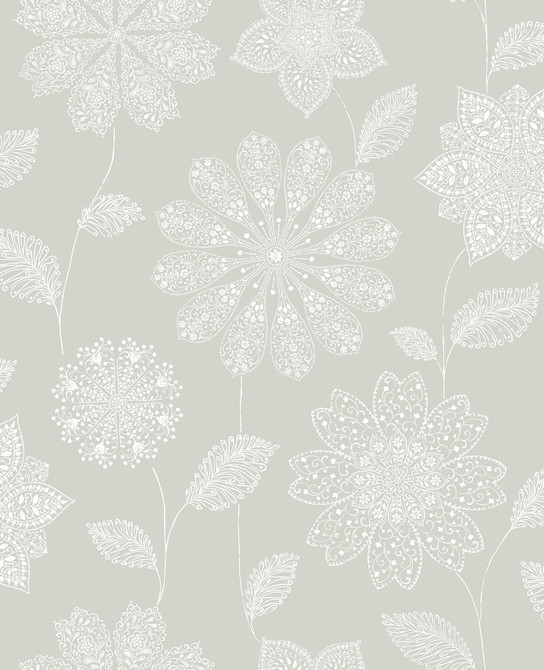 A-Street Prints Panache Taupe Floral Wallpaper Eclipse Covers about 56.4 square feet 20.5-in by 33-ft long roll Unpasted 12.6 - My Fabric Connection -