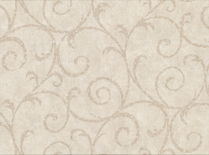 Warner Sansa Beige Plaster Scroll Wallpaper Cortina IV Covers about 60.8 square feet 27-in by 27-ft long roll Unpasted 18 - My Fabric Connection -
