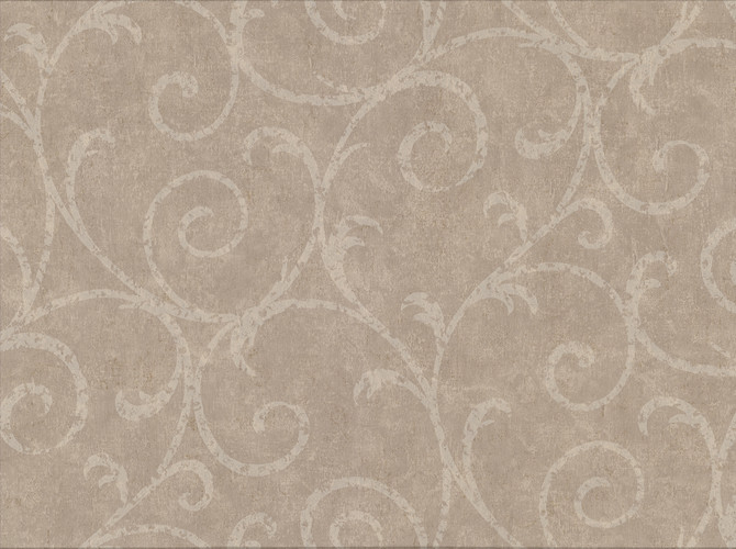 Warner Sansa Light Brown Plaster Scroll Wallpaper Cortina IV Covers about 60.8 square feet 27-in by 27-ft long roll Unpasted 18 - My Fabric Connection -