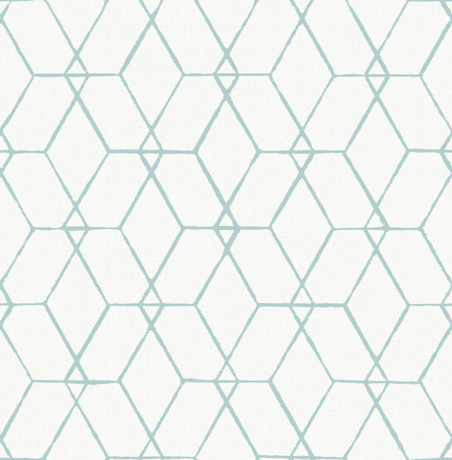 A-Street Prints Osterlen Teal Trellis Wallpaper Conran's Plain Simple Useful Covers about 56.4 square feet 20.5-in by 33-ft long roll Unpasted 20.9 - My Fabric Connection -