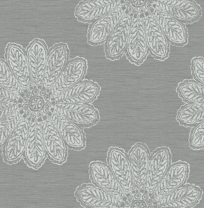 A-Street Prints Sol Slate Medallion Wallpaper Celadon Covers about 56.4 square feet 20.5-in by 33-ft long roll Unpasted 20.9 - My Fabric Connection -