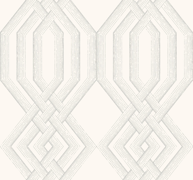 York Wallcoverings Etched Lattice Grey Wallpaper Handpainted Traditionals Covers about 60.8 square feet 27-in by 27-ft long roll Prepasted 25.25 - My Fabric Connection -