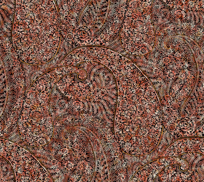 Antonina Vella Kashmir Dreams Paisley Red Wallpaper Antonina Vella Boho Luxe Covers about 60.8 square feet 27-in by 27-ft long roll Unpasted 24 - My Fabric Connection -
