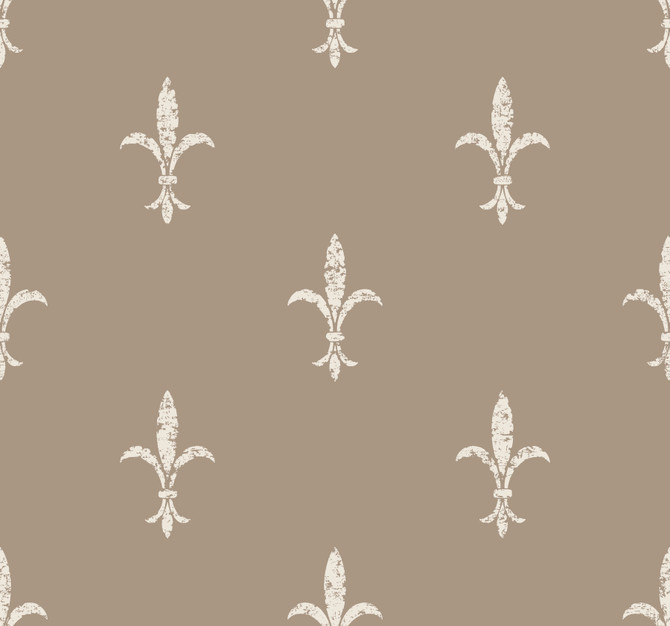 Ronald Redding Fleur De Lis Cream Wallpaper 24 Karat Covers about 60.8 square feet 27-in by 27-ft long roll Unpasted 25.25 - My Fabric Connection -