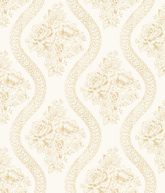 Magnolia Home Coverlet Floral Yellow Wallpaper Magnolia Home Covers about 56.4 square feet 20.5-in by 33-ft long roll Prepasted 12 - My Fabric Connection -