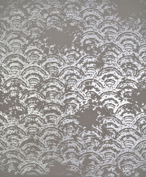 Antonina Vella Eclipse Grey & Silver Wallpaper Antonina Vella Modern Metals Covers about 56.9 square feet 20.8-in by 32.8-ft long roll Unpasted 25.2 - My Fabric Connection -