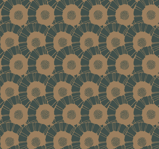 Antonina Vella Coco Bloom Metallic Wallpaper Antonina Vella Deco Covers about 60.8 square feet 27-in by 27-ft long roll Unpasted 25.25 - My Fabric Connection -