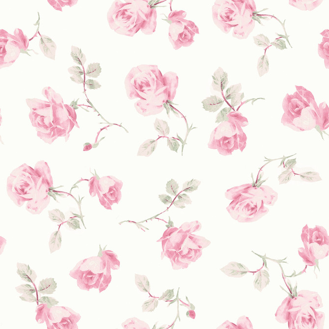 A-Street Prints Ribbon Rosa Chateau Rose Loose Roses Wallpaper LoveShackFancy Covers about 56.4 square feet 20.5-in by 33-ft long roll Unpasted 20.5 - My Fabric Connection -