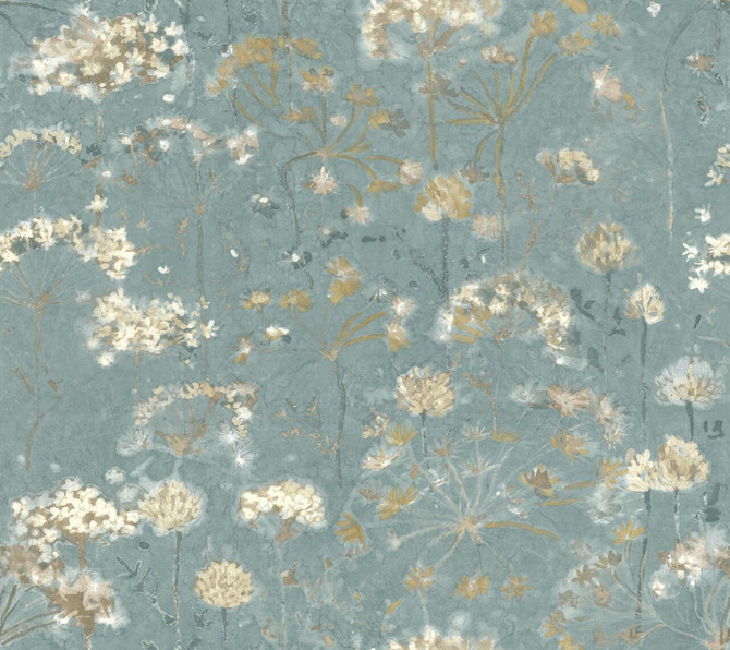 Candice Olson Botanical Fantasy Blue & Beige Peel & Stick Wallpaper York Premium Peel + Stick Covers about 45 square feet 27-in by 20-ft long roll Peel & Stick 24 - My Fabric Connection -