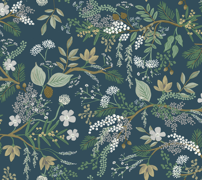Rifle Paper Co. Juniper Forest Green Peel & Stick Wallpaper Rifle Paper Co. Premium Peel & Stick Covers about 45 square feet 27-in by 20-ft long roll Peel & Stick 24 - My Fabric Connection -
