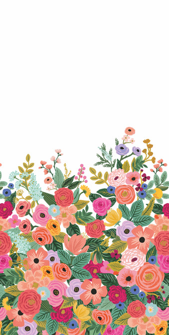 Rifle Paper Co. Garden Party Bright Pink Wall Mural Rifle Paper Co. 3rd Edition Covers 2 panels - measures 5.5-ft wide by 11.2-ft tall when assembled 33.25-in by 11.2-ft long roll Unpasted 0 - My Fabric Connection -