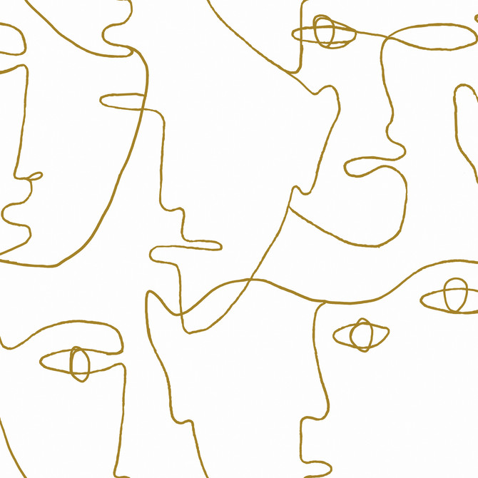 York Wallcoverings Pablo Portraits Gold Metallic Peel & Stick Wallpaper York Premium Peel + Stick Covers about 34.2 square feet 20.5-in by 20-ft long roll Peel & Stick 20.5 - My Fabric Connection -