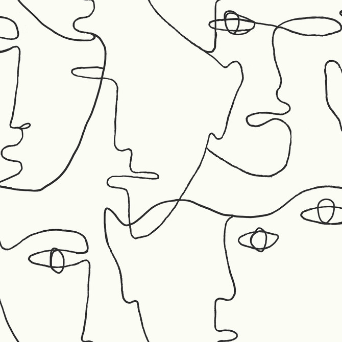 York Wallcoverings Pablo Portraits Black Peel & Stick Wallpaper York Premium Peel + Stick Covers about 34.2 square feet 20.5-in by 20-ft long roll Peel & Stick 20.5 - My Fabric Connection -