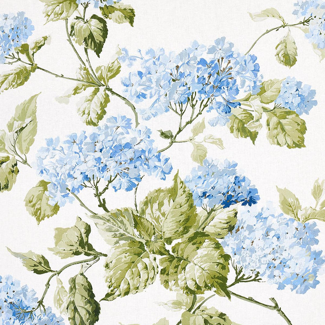 Schumacher Fabric Summer Hydrangea Blue Hydrangea 180822 New Old-Fashioned 27.0" - My Fabric Connection -