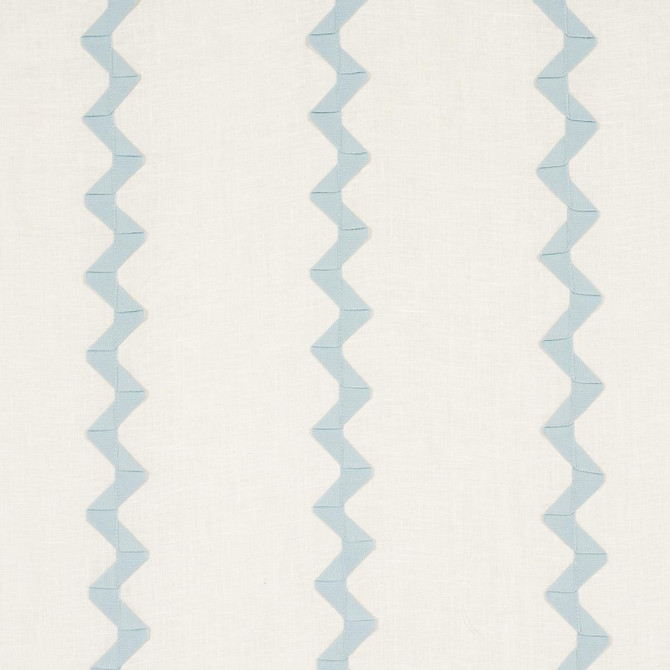 Schumacher Fabric Lazare Appliqu Sky On Ivory 82221 New Traditional: Provenal 6.0" - My Fabric Connection -
