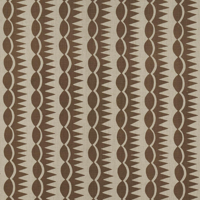 Schumacher Fabric Dagger Stripe Brown On Natural 181530 Drusus Tabor 3.88" - My Fabric Connection -