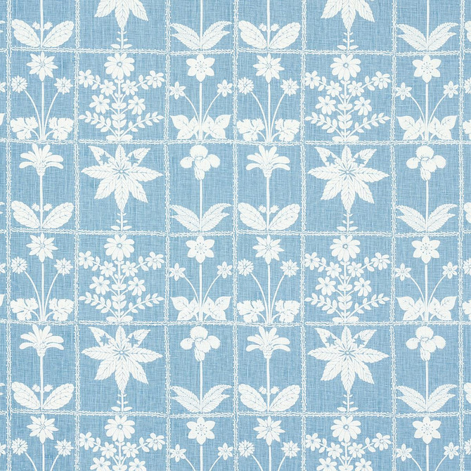 Schumacher Fabric Georgia Wildflowers Blue 180892 Folly Cove 10.75" - My Fabric Connection -